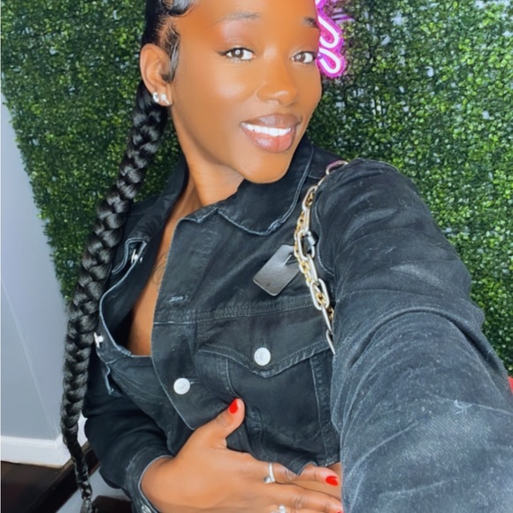 Zara black jean jacket w/ matching pants - Picture 9 of 9